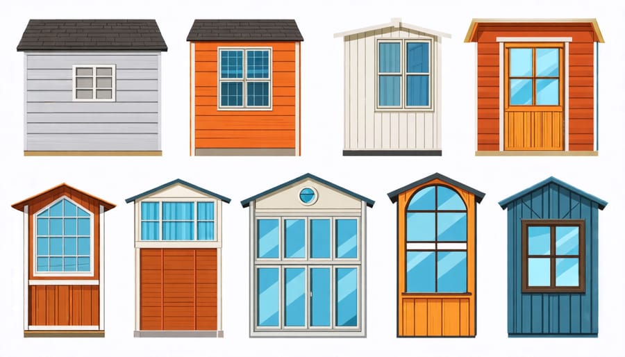 Various window styles and sizes for choosing the right shed window