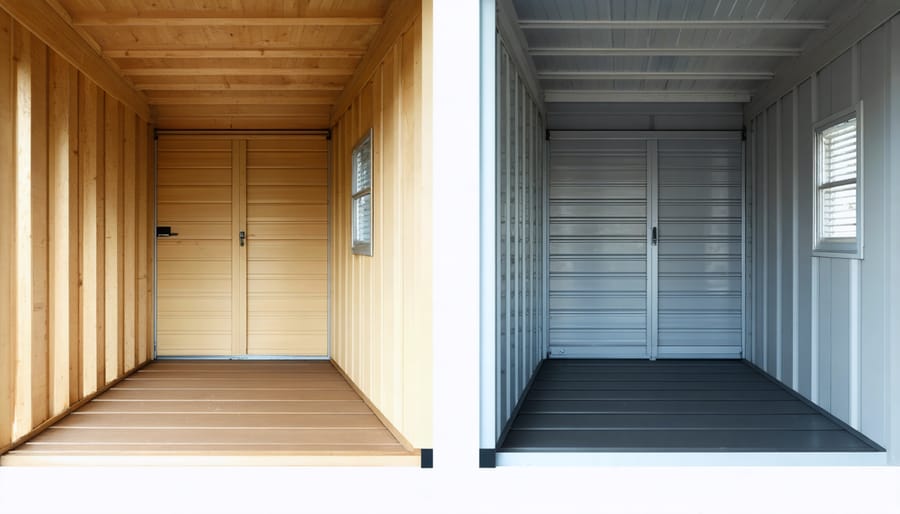 Comparison images highlighting the difference between a shed with good vs. bad ventilation