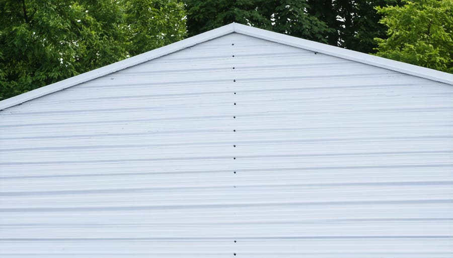 Person applying liquid rubber waterproofing coating to a shed roof