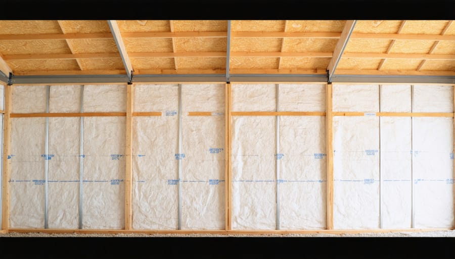 Illustration depicting the key steps involved in insulating a shed from start to finish