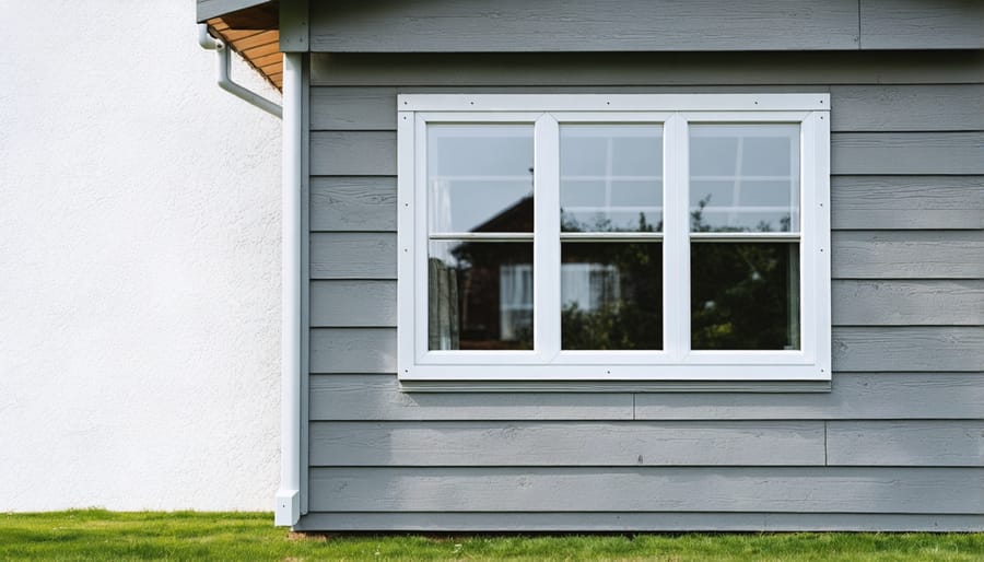 Diagram illustrating the steps to install a window in a shed