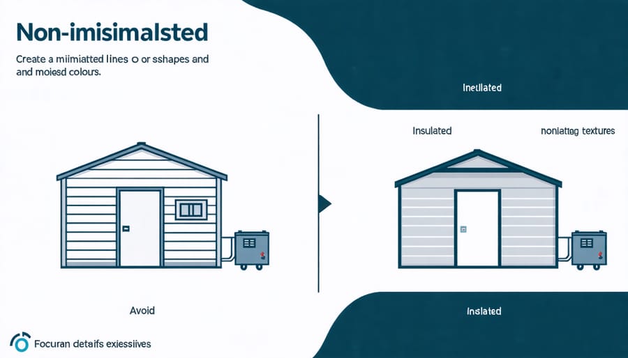 Chart comparing annual energy costs between insulated and non-insulated electric sheds