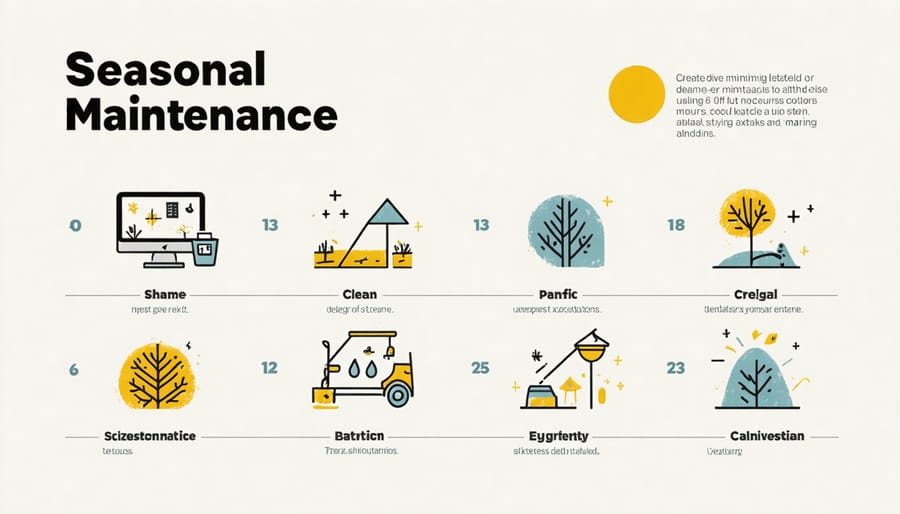 Year-round maintenance schedule diagram for cedar roof care