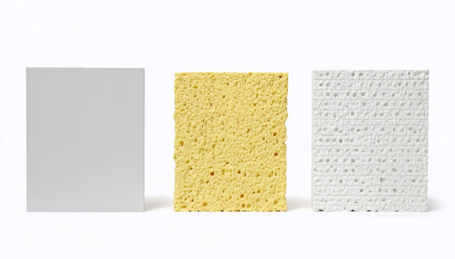 Visual comparison of EPS, XPS, and polyiso foam board insulation materials