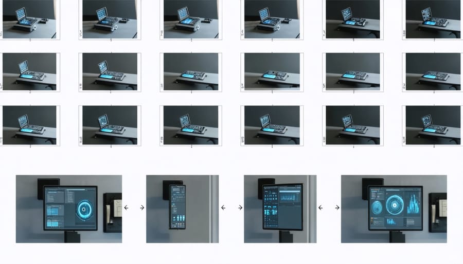 Sequential images showing key steps in installing a smart rainwater management system