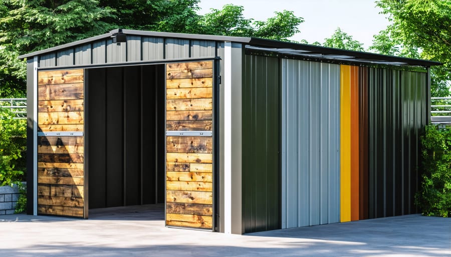 Eco-friendly storage shed featuring reclaimed materials and sustainable design