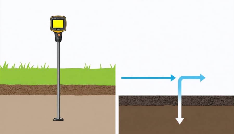 Side-by-side comparison demonstrating proper ground level assessment using a spirit level