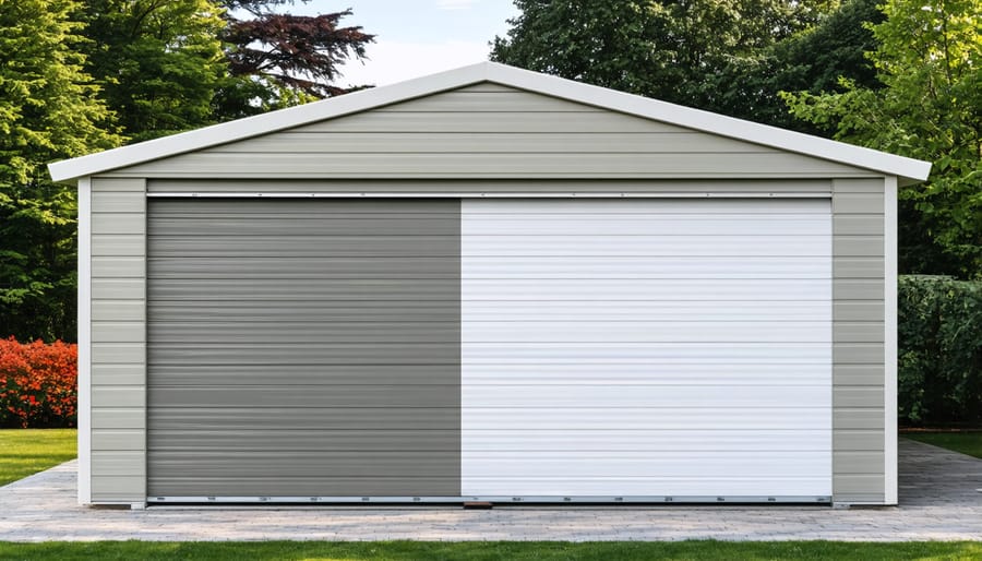 Installation process of house wrap weather barrier on wooden shed exterior