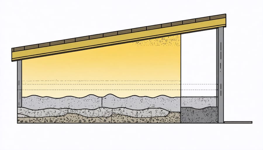 Diagram illustrating how moisture moves through shed walls and insulation