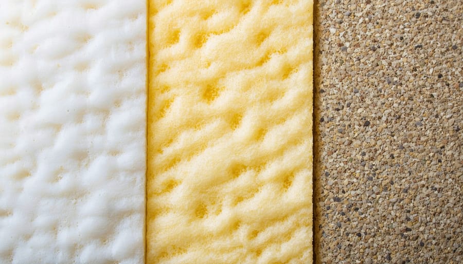 Various moisture-resistant insulation materials displayed side by side