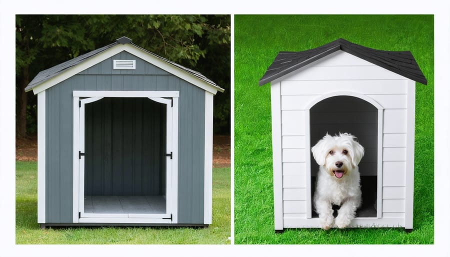 Storage shed conversion process into a German Shepherd dog house
