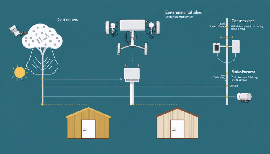 Diagram illustrating various environmental sensors and optimal installation locations