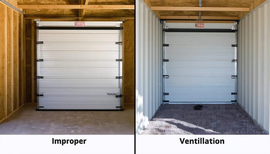 Comparison showing correct and incorrect shed ventilation methods