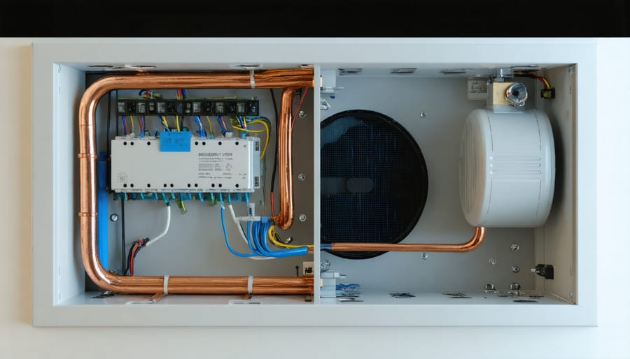 Installed smart vent system showing operational status with visible temperature display