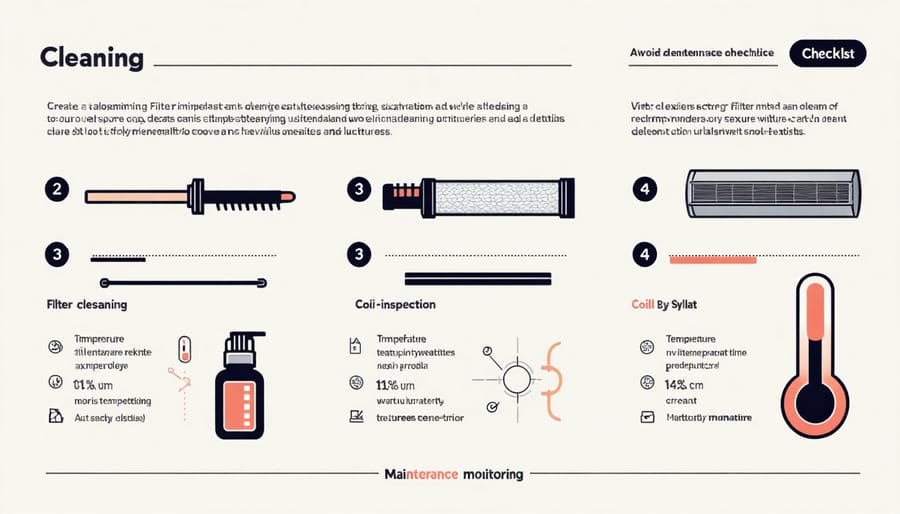Visual maintenance checklist for climate control unit upkeep