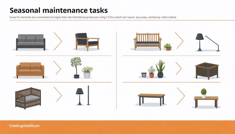 Visual calendar showing recommended maintenance activities for each season