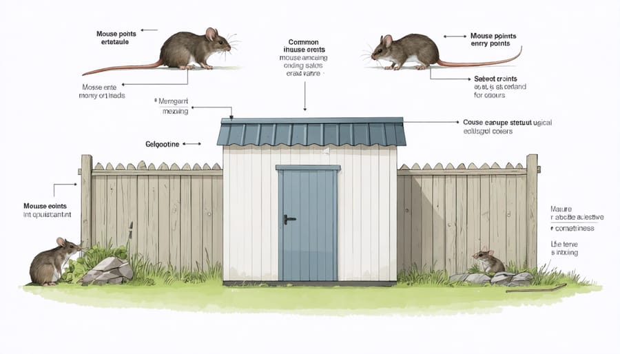 Illustrated guide to mouse entry points and proper sealing techniques for sheds
