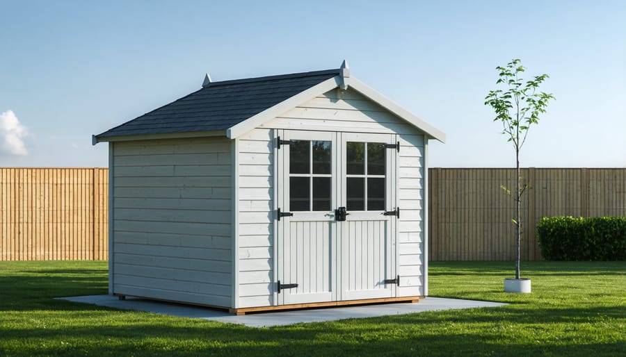 Sample building permit application form with key sections highlighted for shed construction