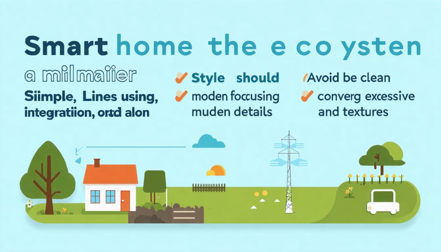 Visual diagram of smart home system components connected to outdoor thermometer