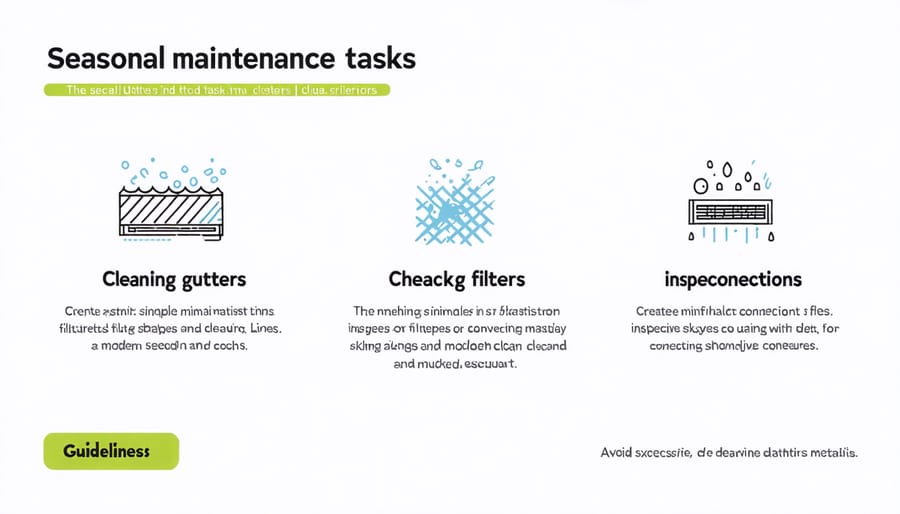 Year-round maintenance schedule for rainwater collection system