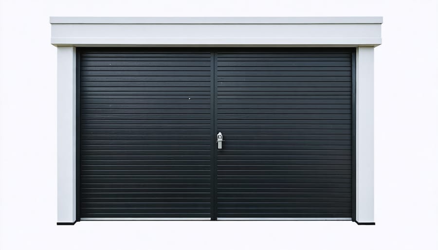 A shed door with a 3-point locking system, highlighting the top, middle, and bottom locking points, with steel rods and a central lock cylinder emphasizing enhanced security for valuable tools and equipment.
