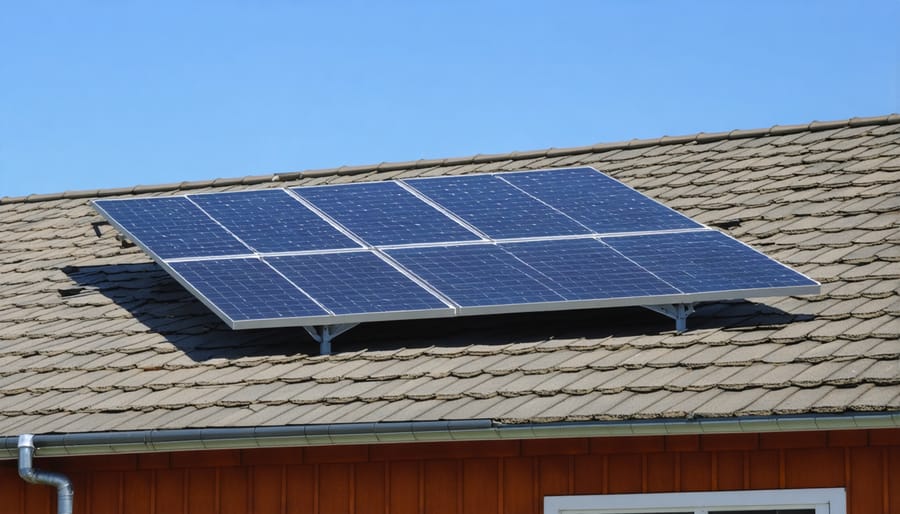 Solar power system installation on smart shed with integrated battery storage