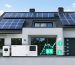 Visualization of a modern home equipped with solar panels and a smart home battery system signifying energy efficiency and cost savings.