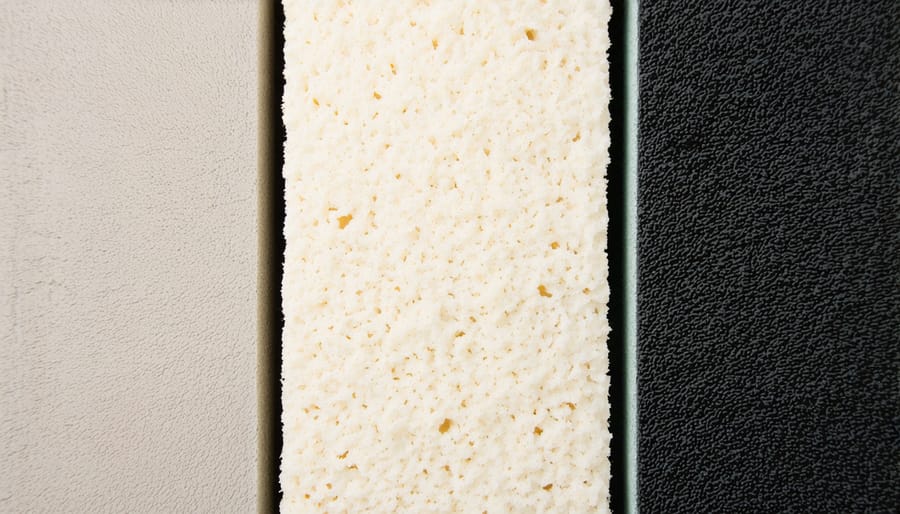 Comparison of three main sound-deadening materials: mass-loaded vinyl, mineral wool, and acoustic foam