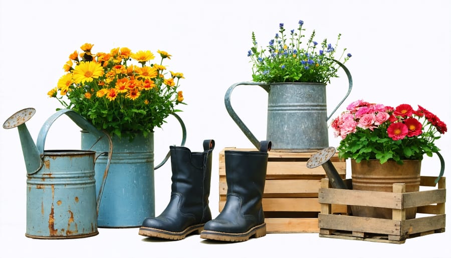 DIY garden containers made from repurposed household items
