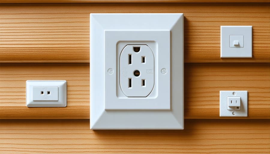 Installation process of Zigbee smart outlet showing hub, outlet, and connection steps