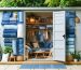 A shed in a backyard transformed into a warm workspace using recycled and natural insulation materials, with layers of denim, bubble wrap, and straw visible in the walls.