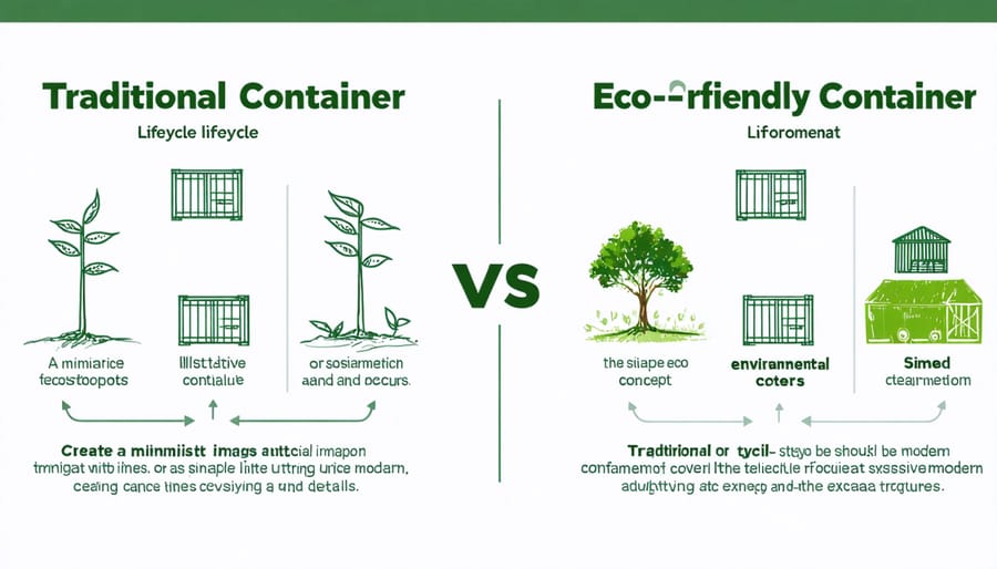 Visual comparison of environmental impact between conventional and eco-friendly storage containers