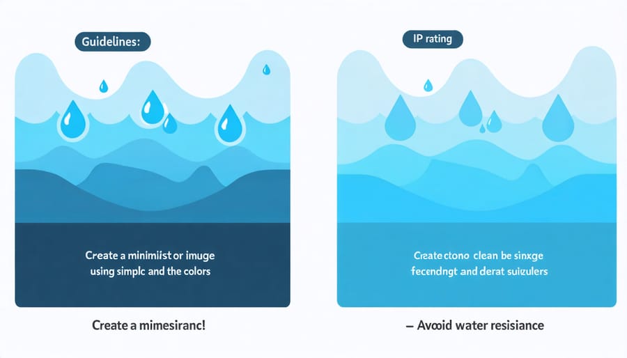 Visual diagram showing different IP ratings and their water protection levels for junction boxes