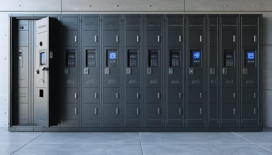 Smart outdoor delivery locker with touchscreen interface and security camera
