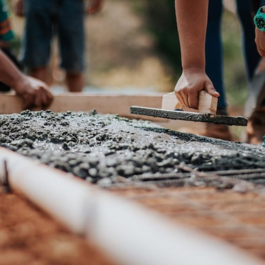 setting up a concrete shed foundation