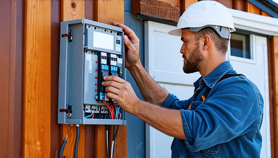 Installation of electrical breaker panel inside a shed