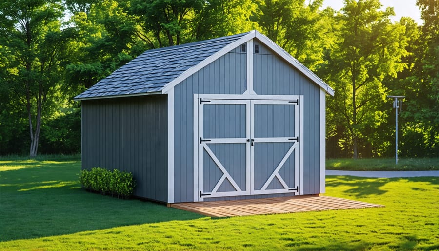 Example of a shed with vents installed for improved air circulation
