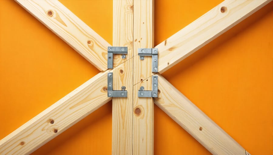 Properly assembled three-stud corner framing configuration for shed walls