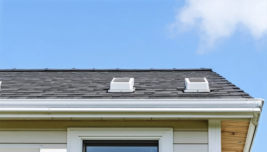 Close-up view of correctly installed roof vents showing intake and exhaust components