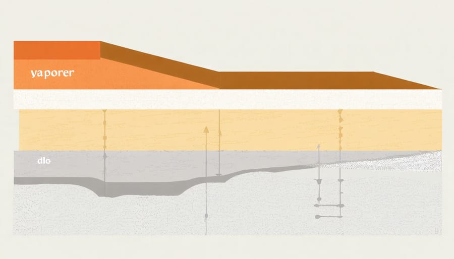 Cross-section diagram of shed wall showing proper layering of insulation materials and vapor barriers