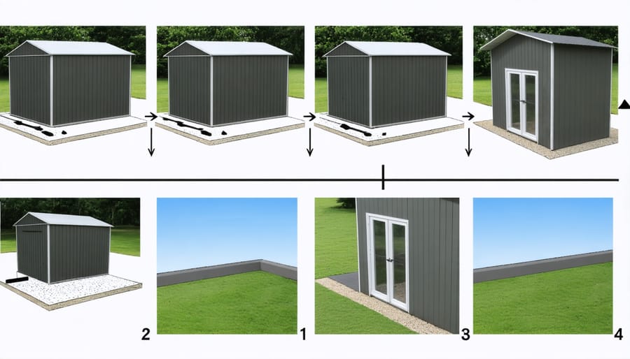 Installation process of waterproof sheeting showing proper overlap and securing techniques