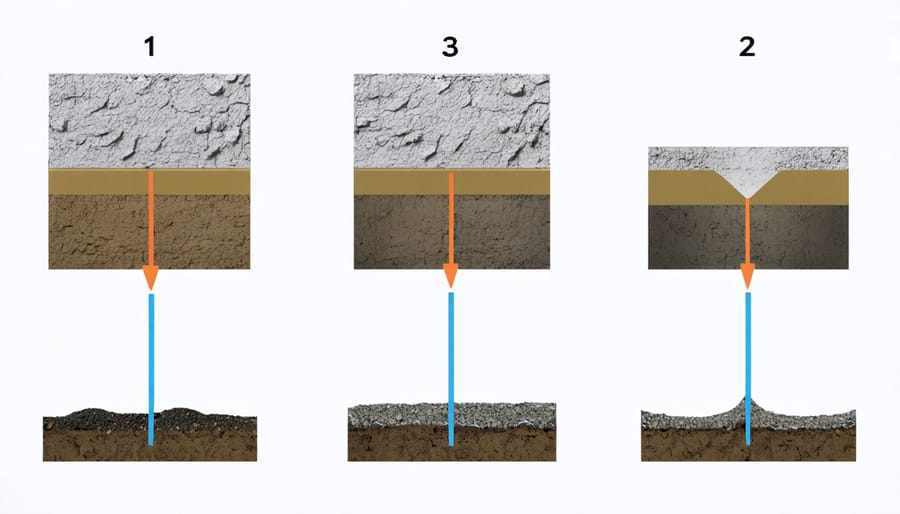 Series of photos showing the key steps in storm shelter installation and ground preparation