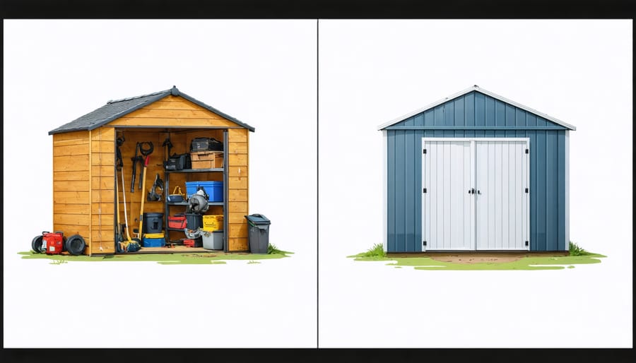 Before and after comparison of shed organization using AR smart glasses
