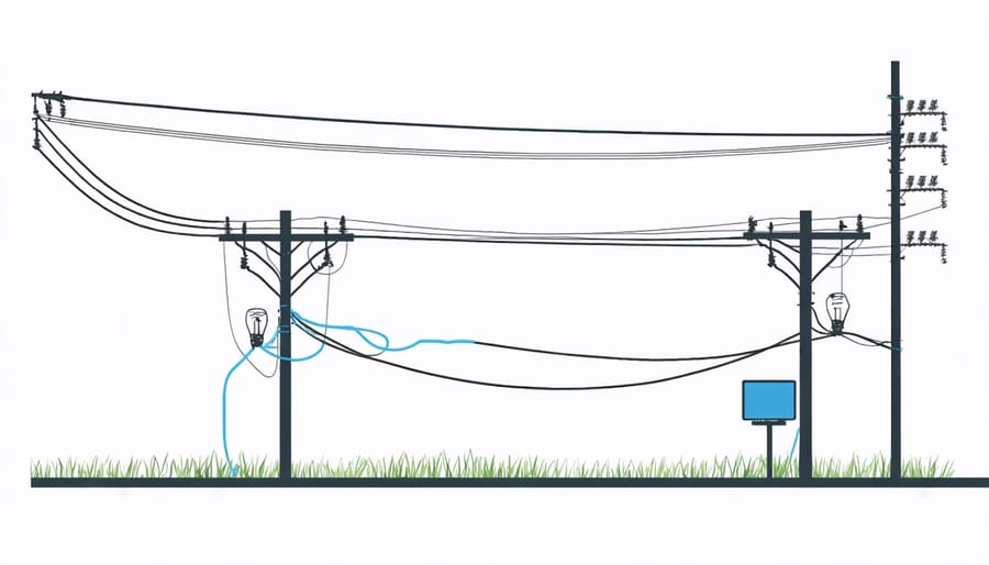 Cross-section diagram demonstrating correct weatherproofing and sealing methods for outdoor electrical components