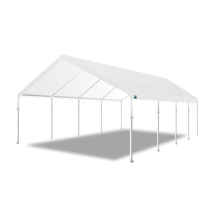 King Canopy A-Frame Hercules Canopy - 18' x 27' x 11'6" - 10 Legs - 180g/m2 Fitted Cover w/ Drawstring - White