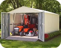 Arrow Commander, 10x20, Hot Dipped Galvanized Steel, Eggshell, High Gable, 71.3" Wall Height, Extra Wide Swing Doors