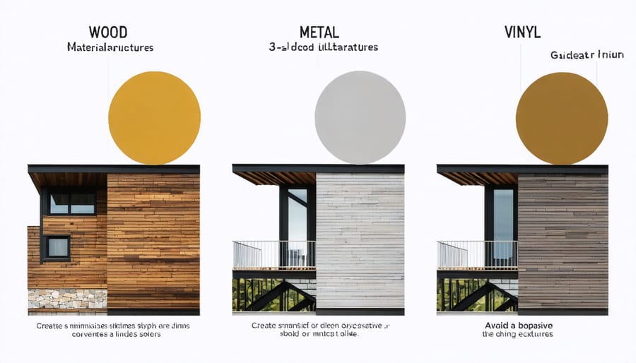 Side-by-side comparison of wood, metal, and vinyl 3-sided outdoor enclosures