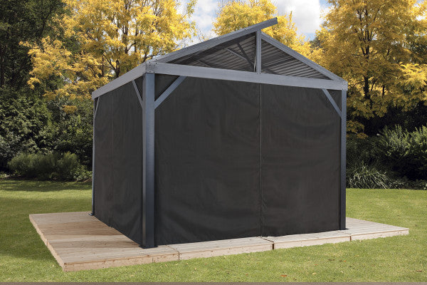 Sojag Black Curtains for South Beach, Valencia 12 ft. x 12 ft. - Gazebo Not Included