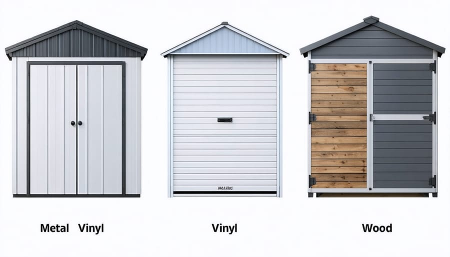Comparative illustration of storage materials showing weather-resistant characteristics