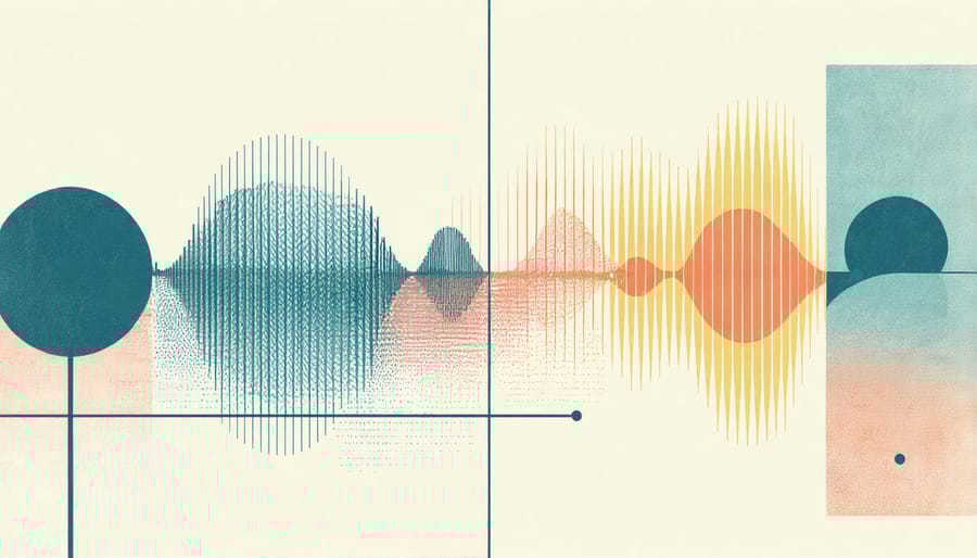 Visual representation of sound wave patterns in an outdoor environment